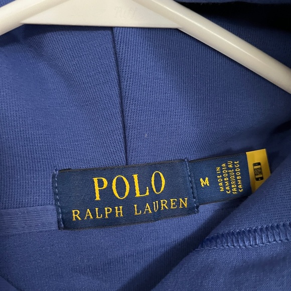 Mens Ralph Lauren Polo Full Zip Hoodie, Blue, Size Medium - Picture 3 of 4